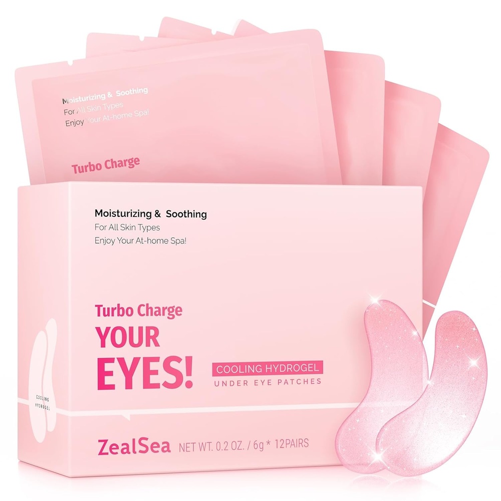image:imageZealSea Under Eye Patches for Puffy Eyes and Dark Circles Collagen Under Eye Mask for Dark Circles and Puffiness Travel Essentials Eye Gel Pads for Spa Party Self Care Gifts for Women 20 Pairs02 Ounce Pack of 12