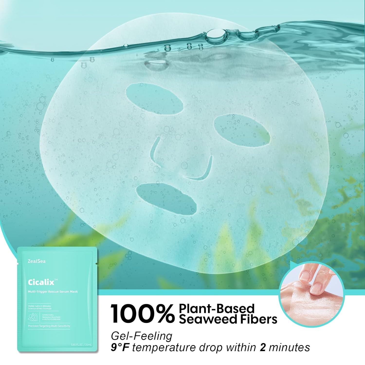 image:imageZealSea Cicalix amp Ceramidbar Face Masks Skincare Allinone Proven Derm Solution Facial Mask for Visibly Soft Plump Quenching Antiaging Soothing amp Refreshing Strengthen amp Restore 44 DuoRescue Mask 10 count