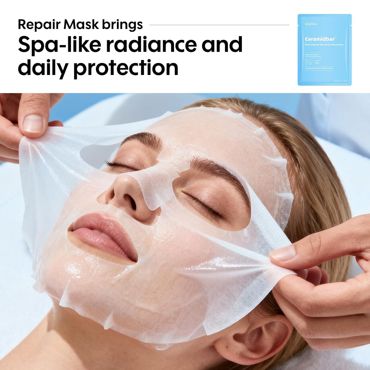 image:imageZealSea Cicalix amp Ceramidbar Face Masks Skincare Allinone Proven Derm Solution Facial Mask for Visibly Soft Plump Quenching Antiaging Soothing amp Refreshing Strengthen amp Restore 44 DuoRescue Repair Duo 8 count