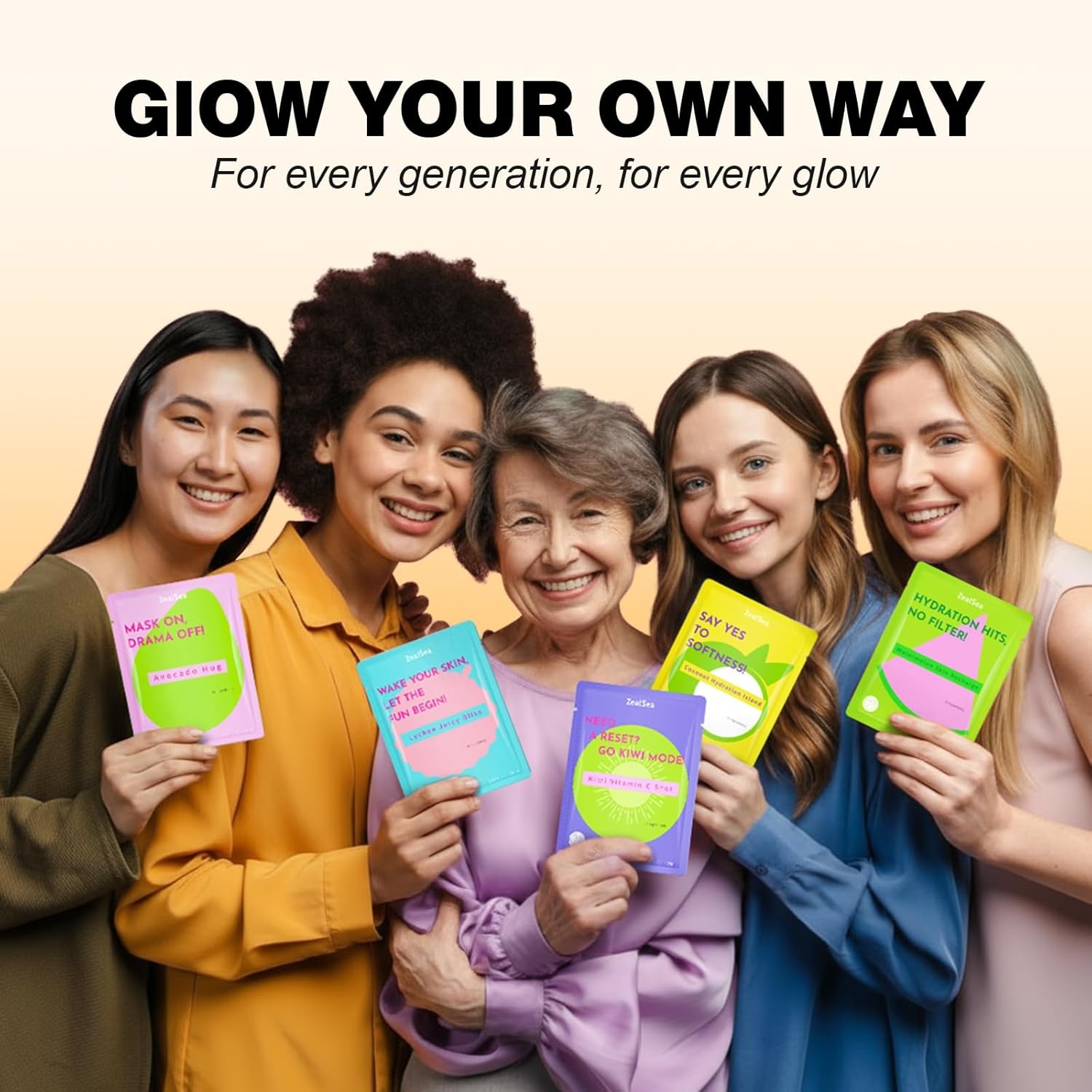 image:imageZealSea Clean Beauty Face Masks Skincare Minimalism 15 Ingredients Sheet Mask Deep Hydration Facial Mask for Bouncy amp Glowing Sleepover Spa Party Supplies Women Teen Girl Gifts Trendy Stuff 7PackFruit Season 14 count