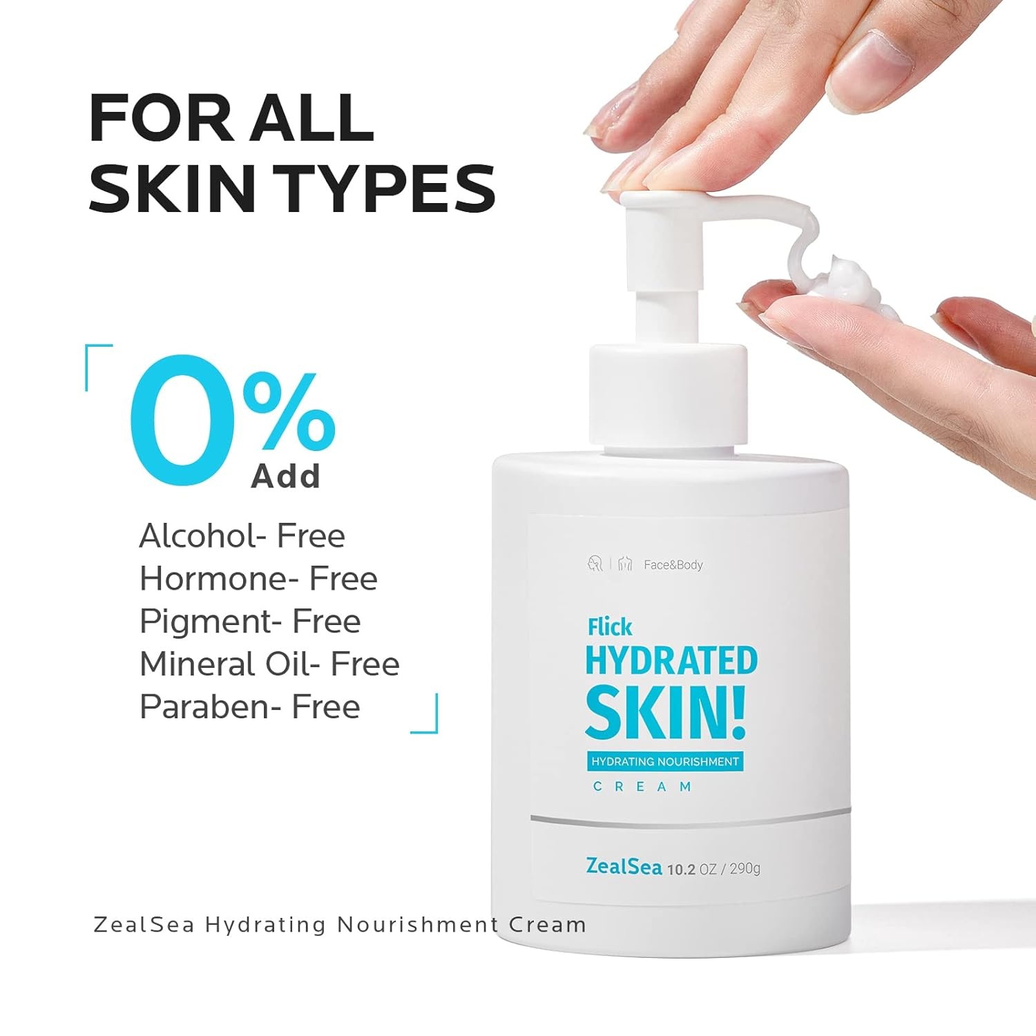 image:imageZealSea Face Moisturiser Lotion with Hyaluronic Acid amp Ceramide amp Aloe Vera Hydration Moisturiser for Normal To Dry Sensitive Skin Facial and Body Hydrating Moisturizing Cream 290 ml