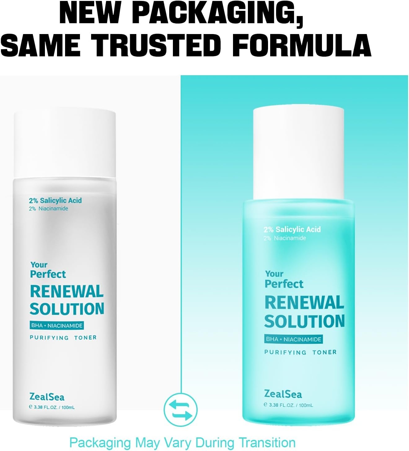 image:imageZealSea Salicylic Acid Toner Blackhead Remover BHA Liquid Exfoliant CICA 676OZ Pore Minimizer for Face Gentle Alcohol Free BHA Toner for All Skin Type with Niacinamide Redness Relief VeganBHA 338 FLOZPack of 1