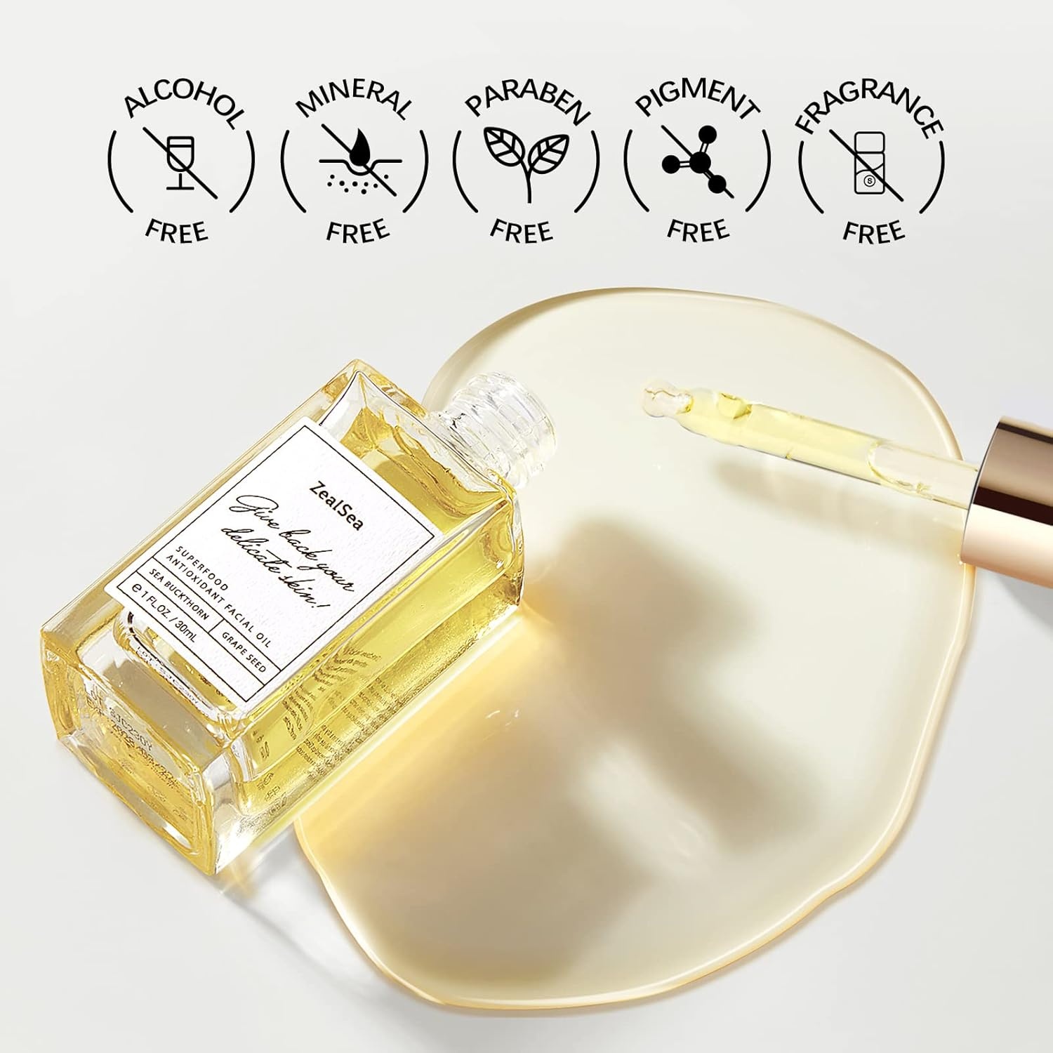 image:imageZealSea Superfood Antioxidant Face Oil Facial Oil with Antioxidant Rich PlantBased Oils Hydrating Moisturizing and Smooth Dry Skin Care Gua Sha Massage Skin Therapy Oil for Women Men 1 Fl Oz