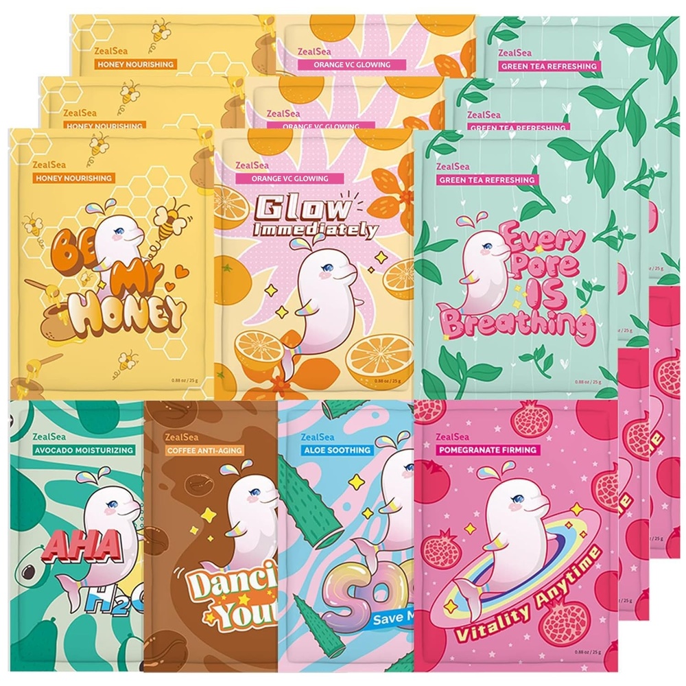 image:imageZealSea Face Masks Skincare for Women Variety Bulk Facial Sheet Mask Set for Deep Hydrating amp Glow Daily SelfCare Gift amp Family Moment for Teens Girls Birthday PartySafe for all Skin types 14 PackNatural Collection 21 count