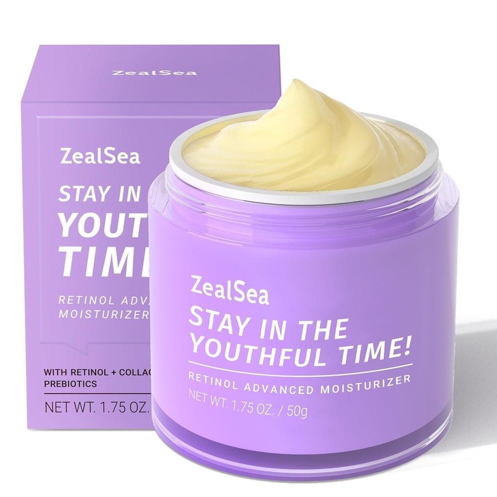 image:imageZealSea Retinol Cream for Face with Collagen Anti Aging Facial Moisturizer for Women to Tighten and Lift Skin Firming Night Cream with Vitamin E and Hyaluronic Acid 175 Oz