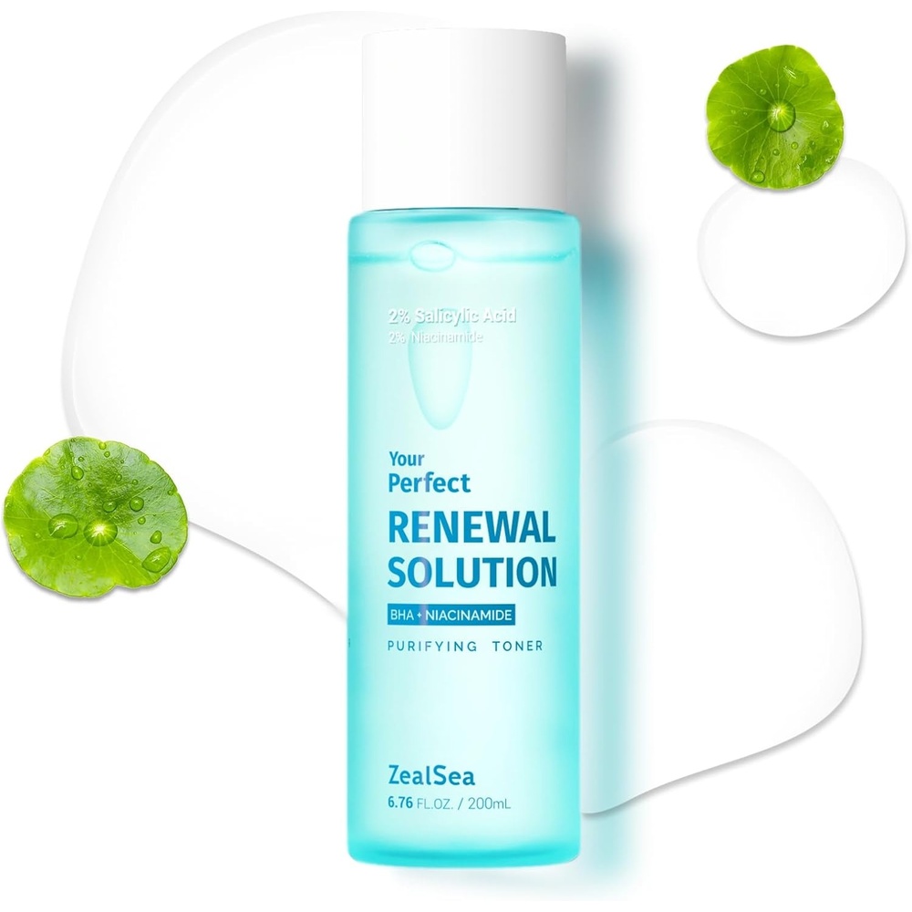 image:imageZealSea Salicylic Acid Toner Blackhead Remover BHA Liquid Exfoliant CICA 676OZ Pore Minimizer for Face Gentle Alcohol Free BHA Toner for All Skin Type with Niacinamide Redness Relief VeganBHA 676 FLOZPack of 1
