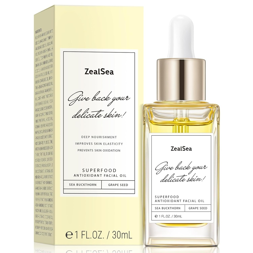 image:imageZealSea Superfood Antioxidant Face Oil Facial Oil with Antioxidant Rich PlantBased Oils Hydrating Moisturizing and Smooth Dry Skin Care Gua Sha Massage Skin Therapy Oil for Women Men 1 Fl Oz