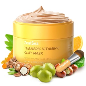 image:imageZealSea Vitamin C American Kaolin Clay Mask with Turmeric Pro UltraFine Creamy Texture Deep Pore Cleansing Even Skin Tone Brighten Control Oil Detoxify 30 Aloe Jojoba Oil Shea Butter amp SqualaneTurmeric 423 OZ Pack of 1