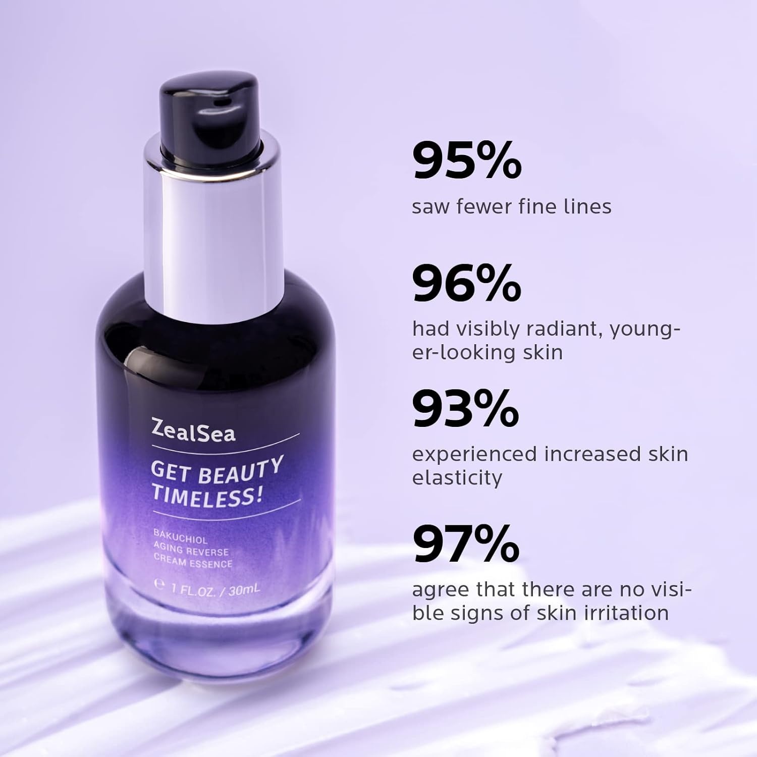 image:imageZealSea 2 Bakuchiol Face Serum Bakuchiol Retinol Alternative for Wrinkles amp Fine Lines Anti Aging Essence with Peptide Plant Retinol Cream Skin Care Renewing for Sensitive Skin 1 Fl Oz