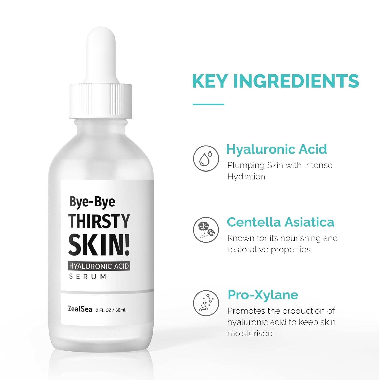 image:imageZealSea 2oz Pure Hyaluronic Acid Serum for Face Hydrating Facial Serum for Smoothing Fine Lines with Niacinamide and Ceramides for All Skin Types Paraben Free and Fragrance Free